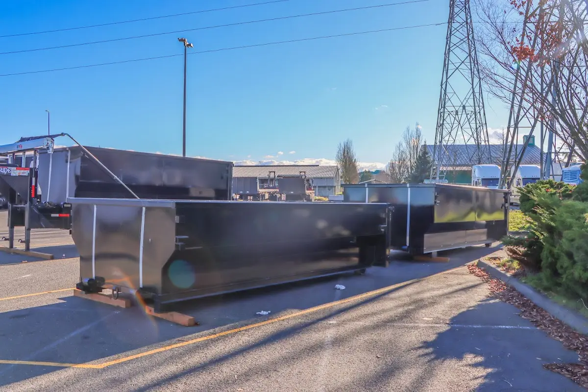 Roll-off dumpster ready for waste disposal at job site for Roofing Dumpster Rental in Decatur